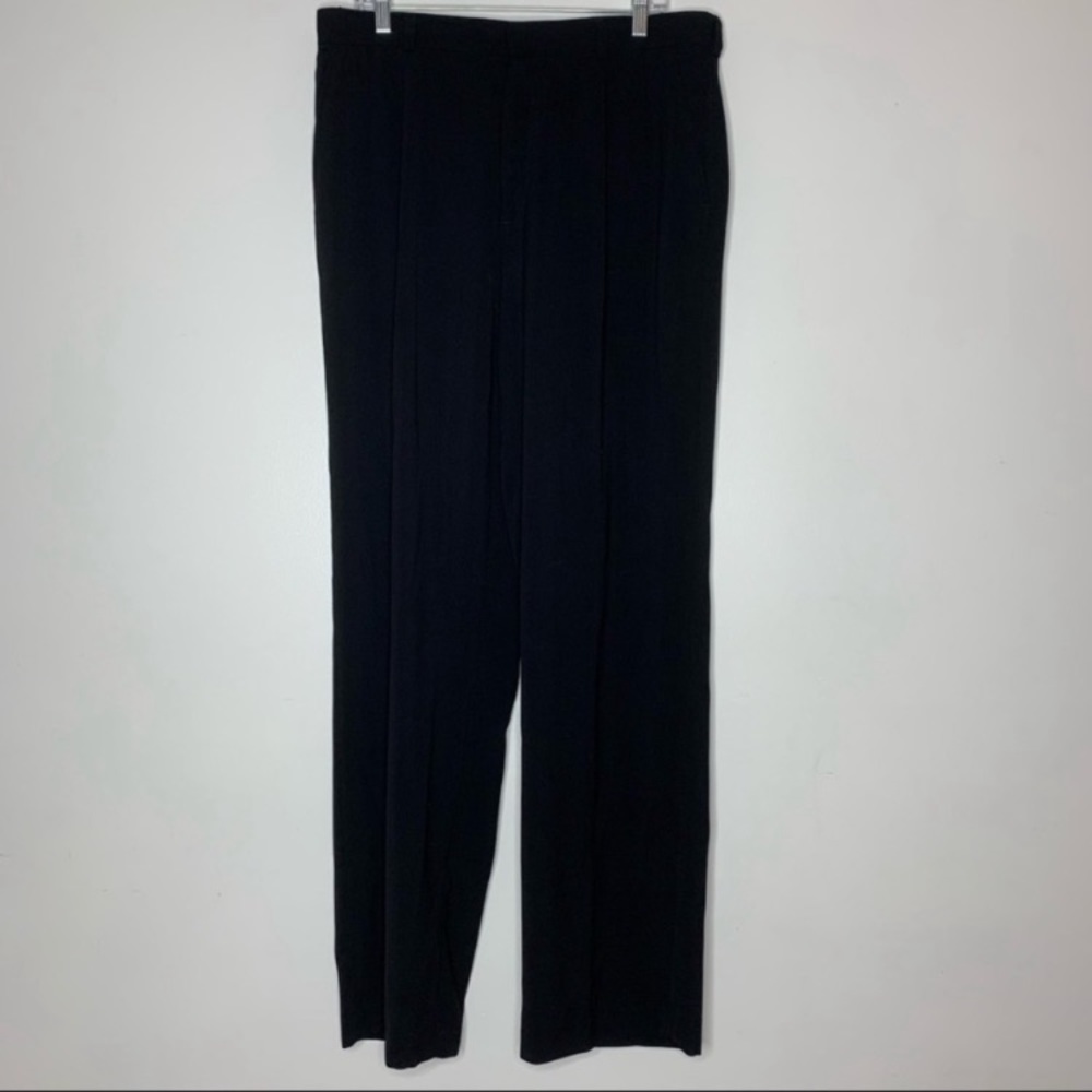Retro mens black pleated dress pants 36 x 34
